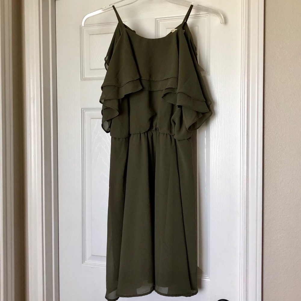 Olive Chiffon Dress